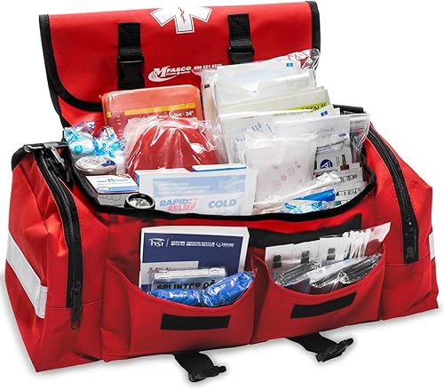 Miniatura 8 de Kit de emergencia escolar de primeros auxilios con torniquetes, bolsa roja de MFASCO