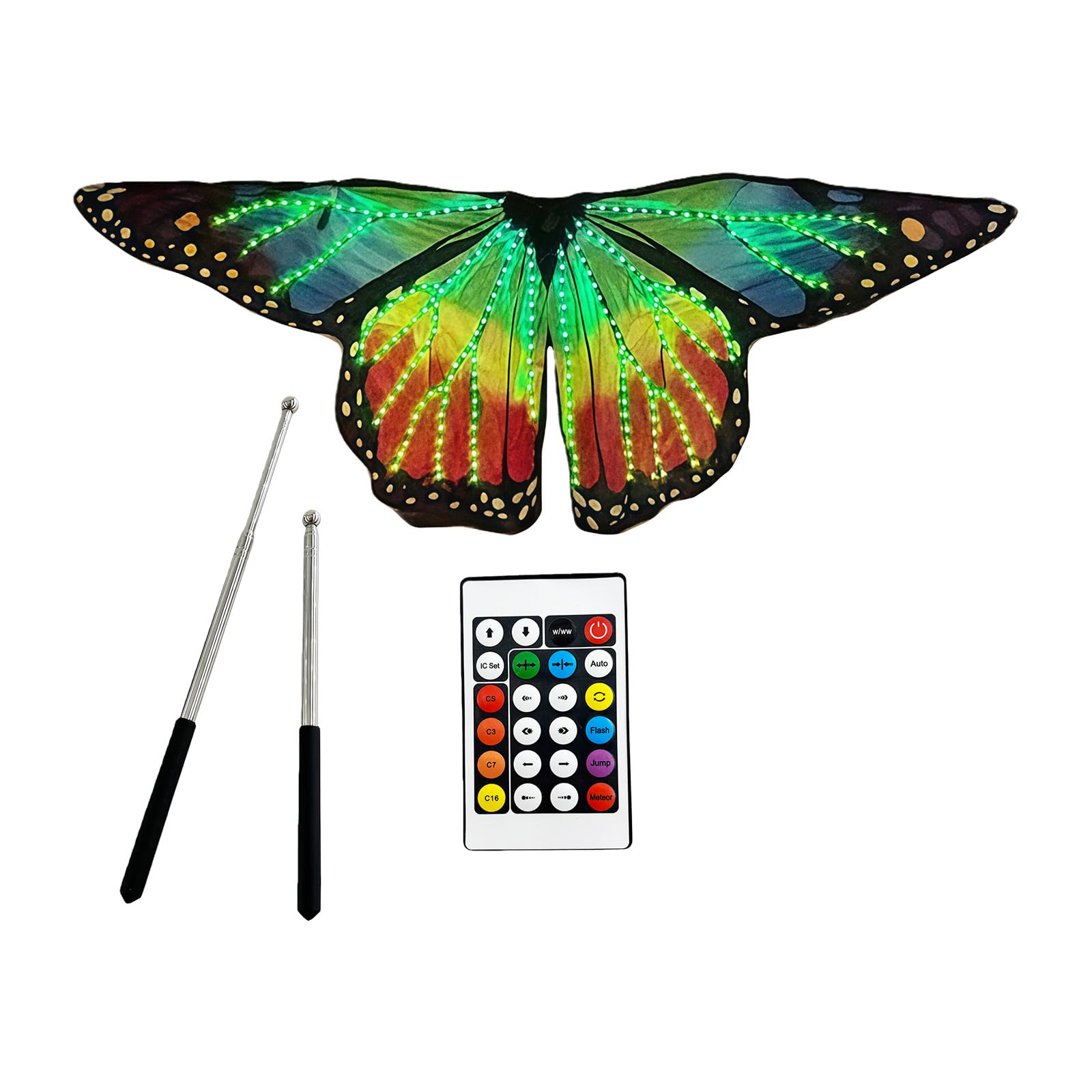 Jazuaiao Glowing LED Butterfly Wing Comfortable for Halloween Christmas Parties Light Weight Illuminated Butterfly Wing Outfit Party
