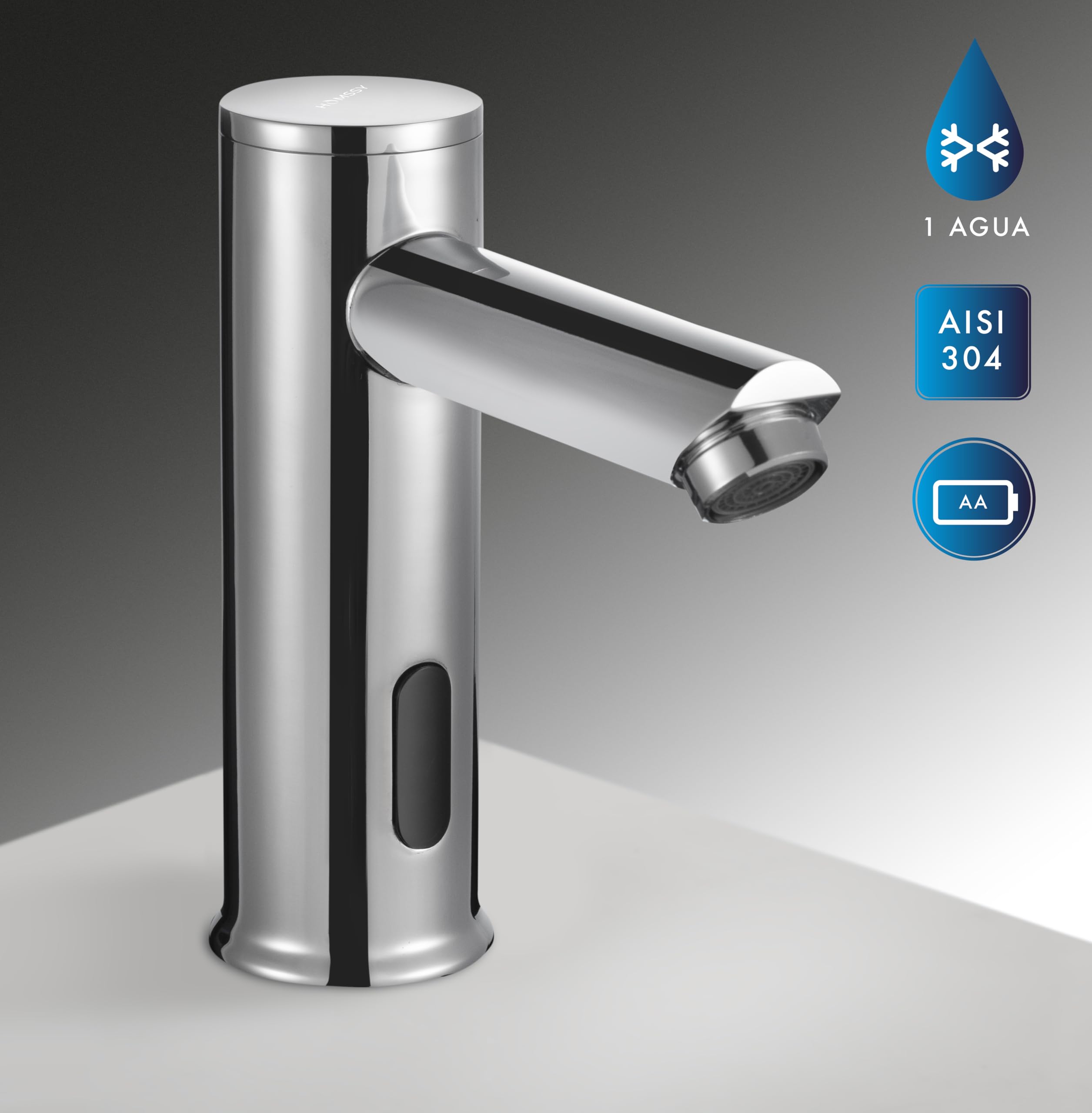 Grifo Electrónico Bajo con Sensor, Grifo Automático de 1 Agua, Sensor Infrarrojo sin Contacto, Mezclador de Agua Fría y Caliente, Latón Cromado Resistente (1 Agua)