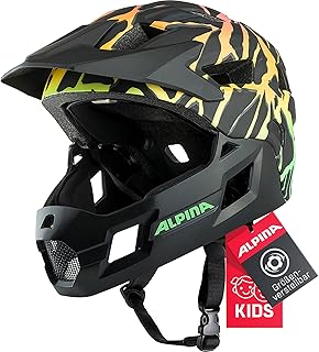 Alpina Rupi - Leichter und Sicherer Fullface-Helm für Kinder und Jugendliche, passend für Mountainbike-Einstieg, Abnehmbarer Kinnbügel, Verstellbare Passform, Optimal Belüftung