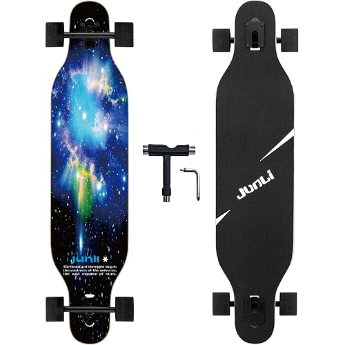 Junli 41 Inch Freeride Skateboard Longboard - Complete Skateboard Cruiser for Cruising, Carving, Free-Style and Downhill
