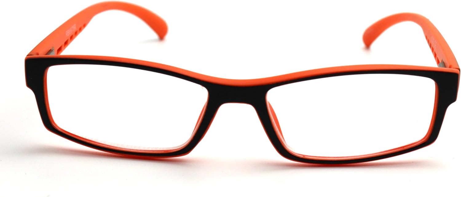 Colorviper Soft Matte Black w/ 2 Tone Reading Glasses Spring Hinge (MATTE BLACK ORANGE, 3.00)