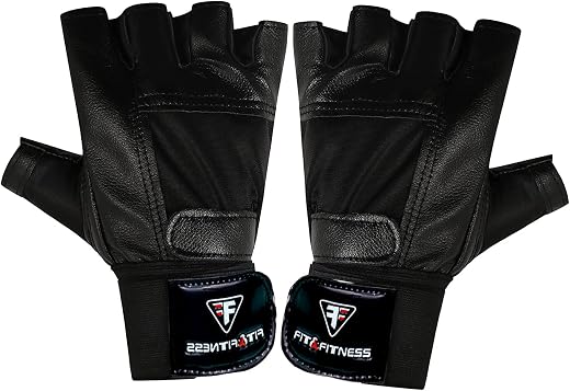 FIT &amp; FITNESS® Sports Glove Gym Gloves, Foam Padded with Wrist Support, Gym Gloves/Cycling Gloves/Riding Gloves/Stretchabl...