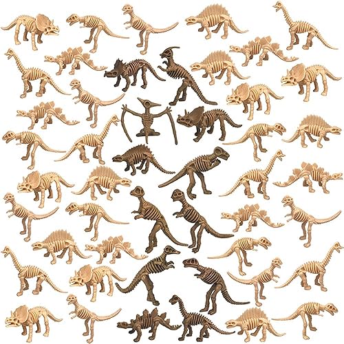 48 piezas de esqueletos de fósiles de dinosaurio, figuras de juguete de esqueleto de dinosaurio, regalo educativo para juegos científicos,