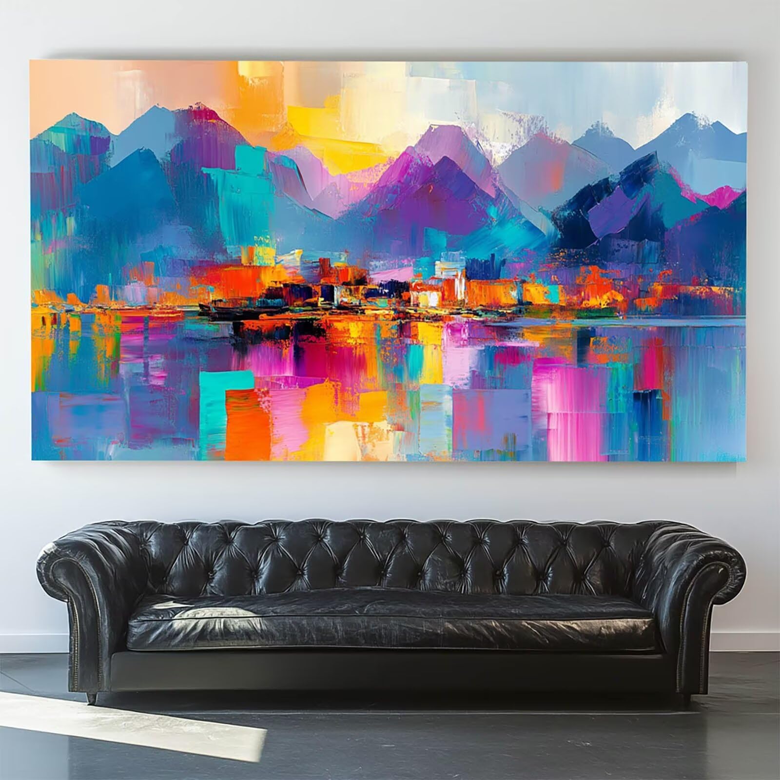 Pintar por Numeros Adultos Montaña, Pintar por Numeros Niños Kit Manualidades Adultos Paisaje Cuadros para Pintar por Numeros Pintura Acrílico, Cuadros Decoracion Salon Modernos 80X160cm 7w-R-9