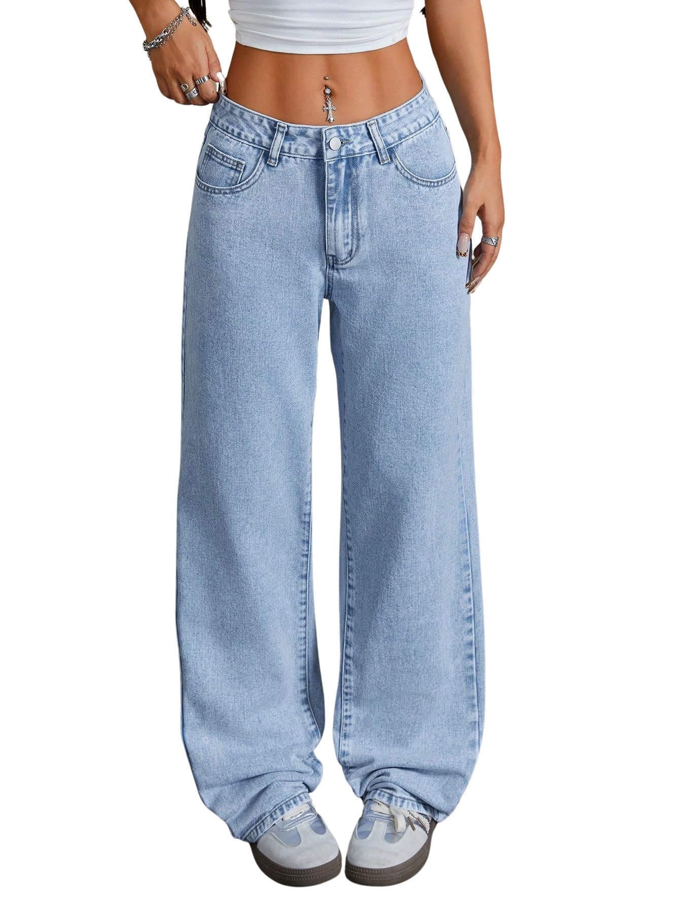 glossia Denim Baggy Jeans for Women | Stretchable High Waist Straight Fit Jeans for Women | High Rise Stretch Denim | Loose Fit Plus Size Denim (Sizes - 24 to 44) WJ-1205S9-$-picture-29