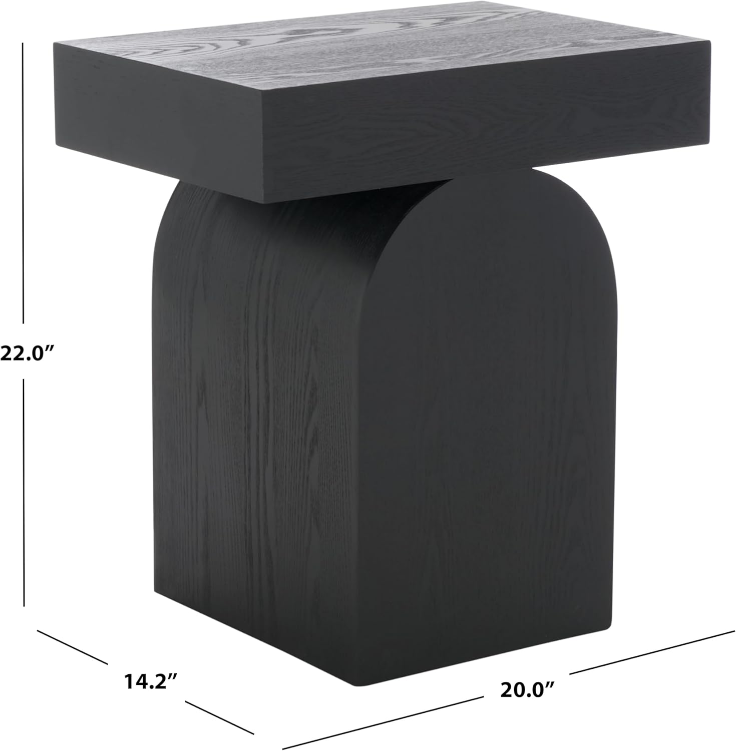 SAFAVIEH Home Collection Baraki Modern Black Pedestal End Table (Fully Assembled)