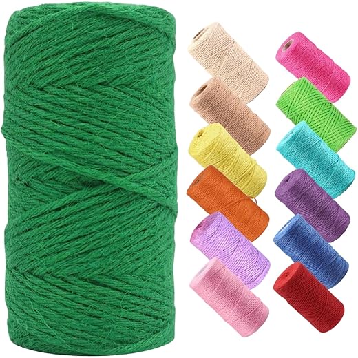 Jute Cord 2mm, 130 Meters, Green