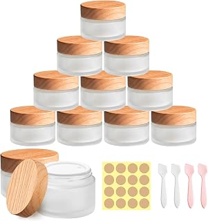 12 Stück 30ml Glas Cremedose, Kleine Glas Leerdose zum Befüllen Döschen Glastiegel Cremetiegel mit Deckel, Spatel und Etikett, Salbentiegel Kosmetik Behälter für Lotion, Cremes, Öle