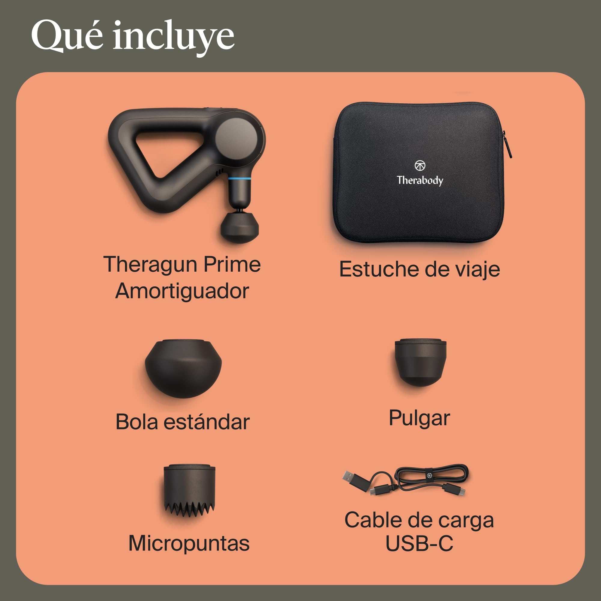 TheraGun Prime - Pistola de Masaje Muscular - Terapia de Masaje de Percusión con Aplicación Inteligente y Bluetooth para Atletas - Dispositivo de Terapia Muscular con Tecnología Quietforce, 5 gen.