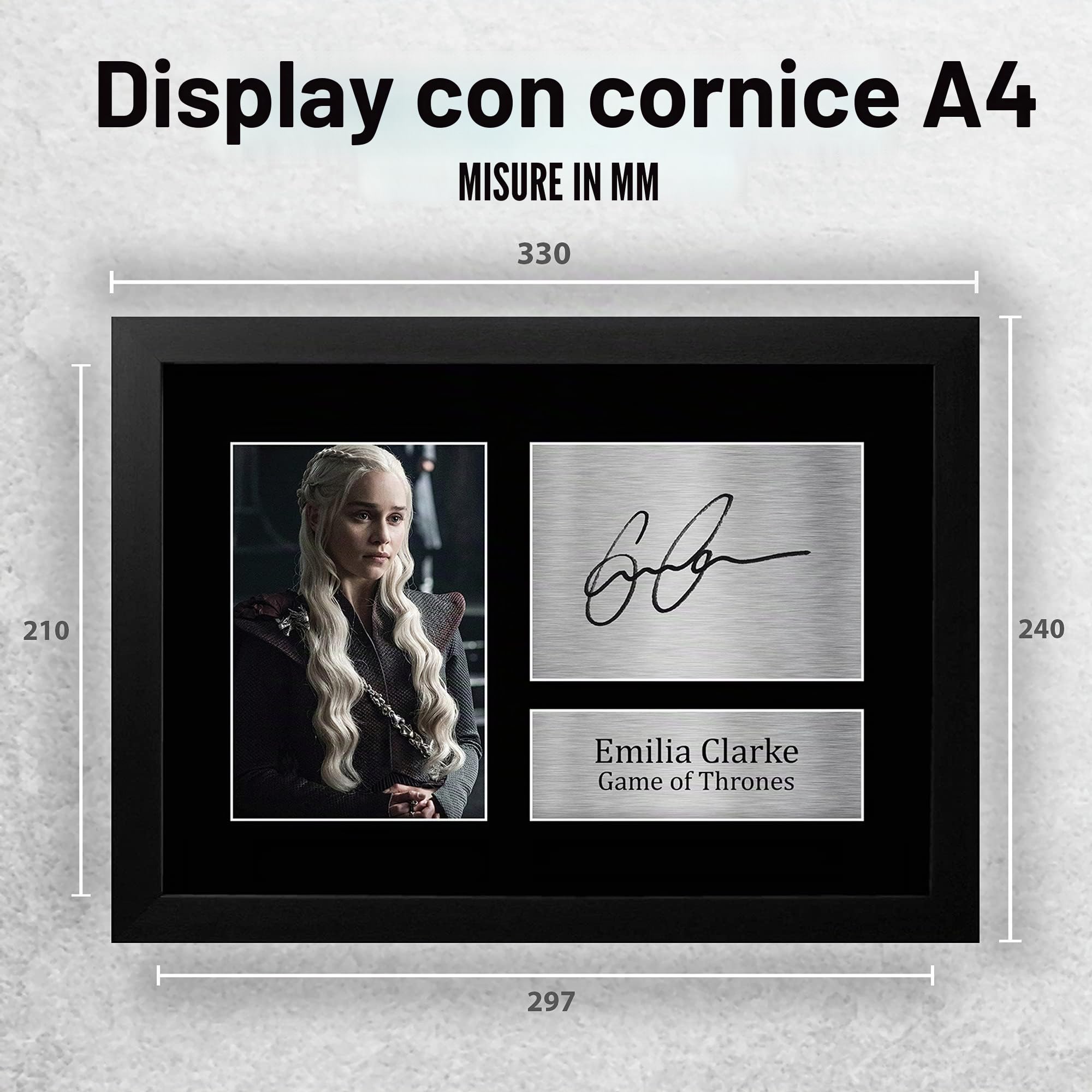 HWC Trading Emilia Clarke A4 Incorniciato Firmato Regalo Visualizzazione Delle Foto Print Immagine Autografo Stampato Per Game Of Thrones Tv Show Fan