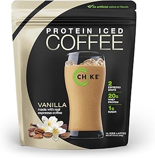 Chike Vanilla High Protein Iced Coffee, 20 G Protein, 2 Shots Espresso, 1 G Sugar, Keto Friendly and Gluten Free, 14 Servings (15.8 Ounce)