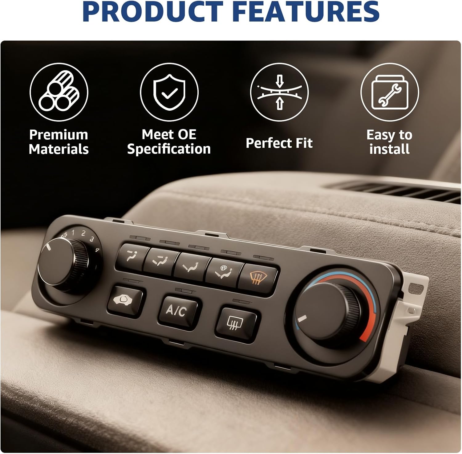 A/C Heater Climate Control Module, Heater A/C Control Switch, Front Climate Control Module Compatible with 2001-2002 Honda Accord Replace# 79600-S84-A21ZA