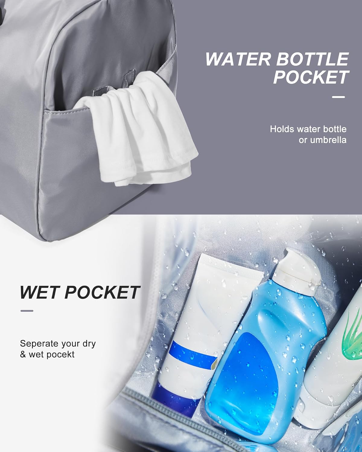 Gym Bag Womens,Travel Duffel Carry on Bag Sport Tote Bag Weekend Overnight Bag - Image 6