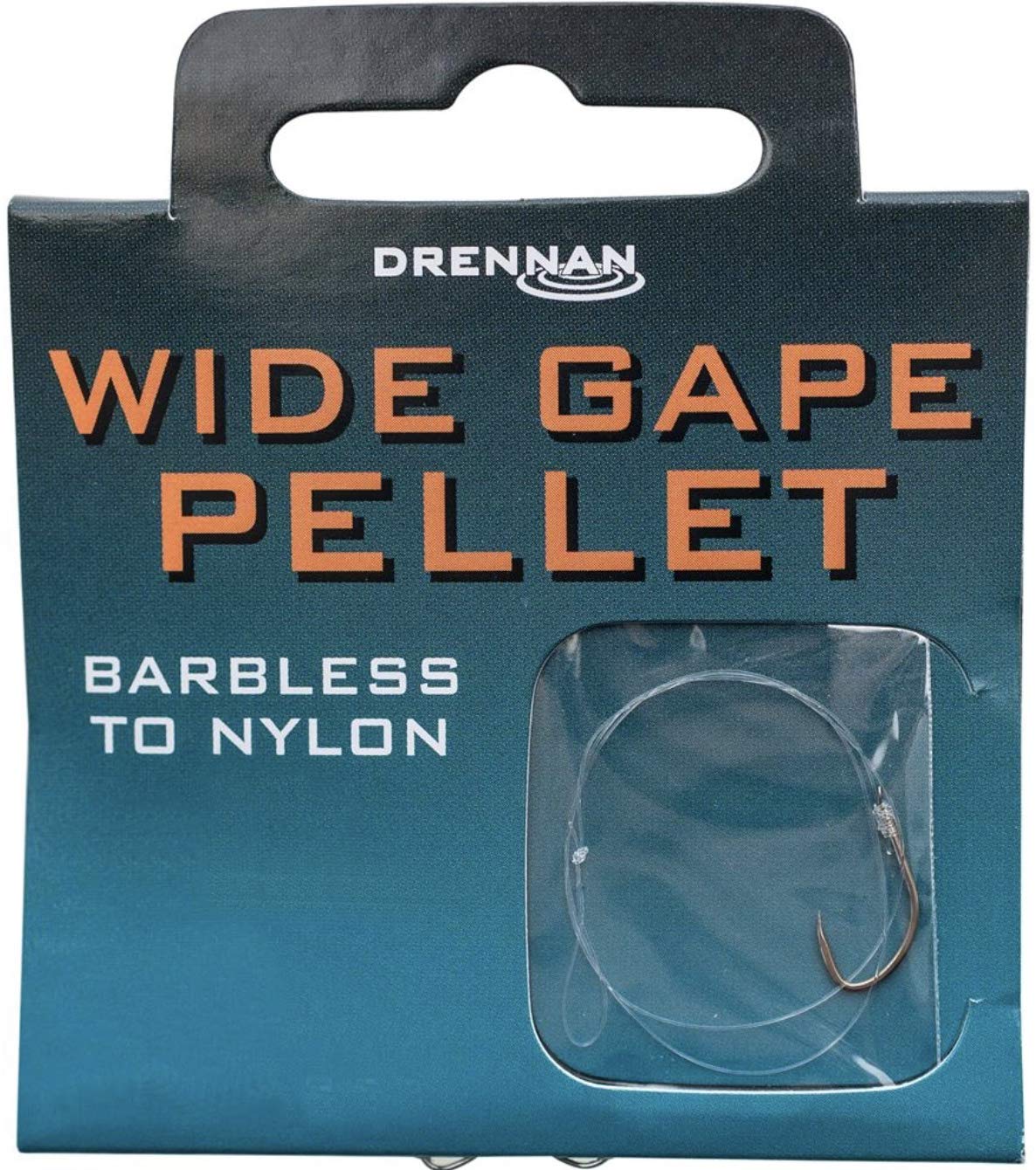 Drennan Wide Gape Pellet Hooks To Nylon 18 To 3lb 8oz Barbless