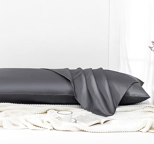 Miniatura 2 de Leeden - Funda de almohada de algodón para el cuerpo de 800 hilos, ultrasuave y transpirable para adultos, cierre de sobre, 21 x 54 pulgadas de largo