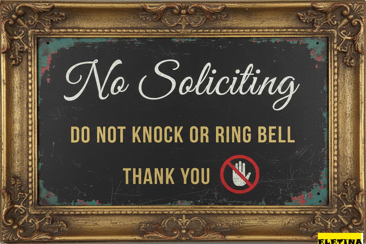 Personalized Sign for Man Cave No Soliciting Metal 8x12in Clear Plaque Front Door Business Wall Decor Private Property Decorative