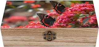 Butterfly in The Garden Wooden Storage Box Decorative Keepsake Boxes