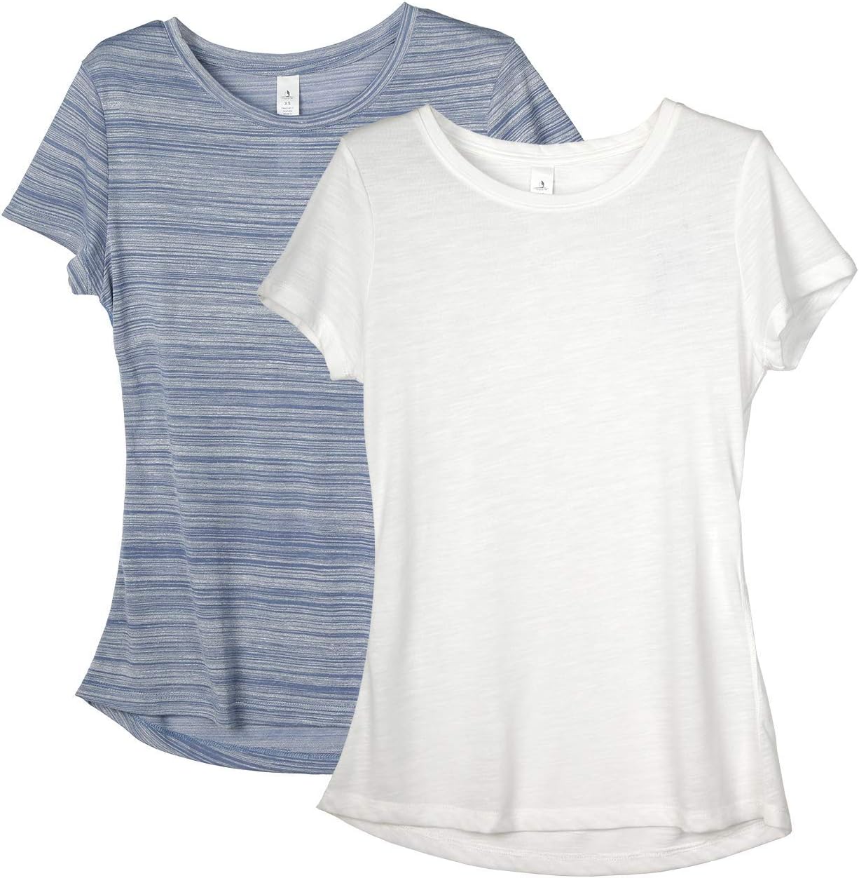 icyzone Workout Shirts for Women - Yoga Tops Gym Clothes Running Exercise Athletic T-Shirts for Women(Pack of 2)
