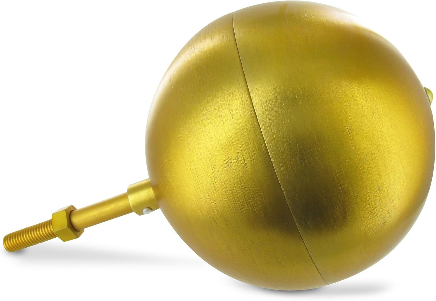 Gold Anodized Aluminum Ball Topper - 6in | USA-Made Rust-Resistant Gold Finish Anodized Aluminum Ball for Flagpole | 1/2" Spindle Threading & 6" Diameter