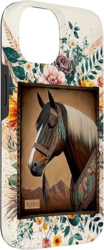 Miniatura 6 de Funda para iPhone 11 con diseño de caballo azteca occidental funda floral de granero