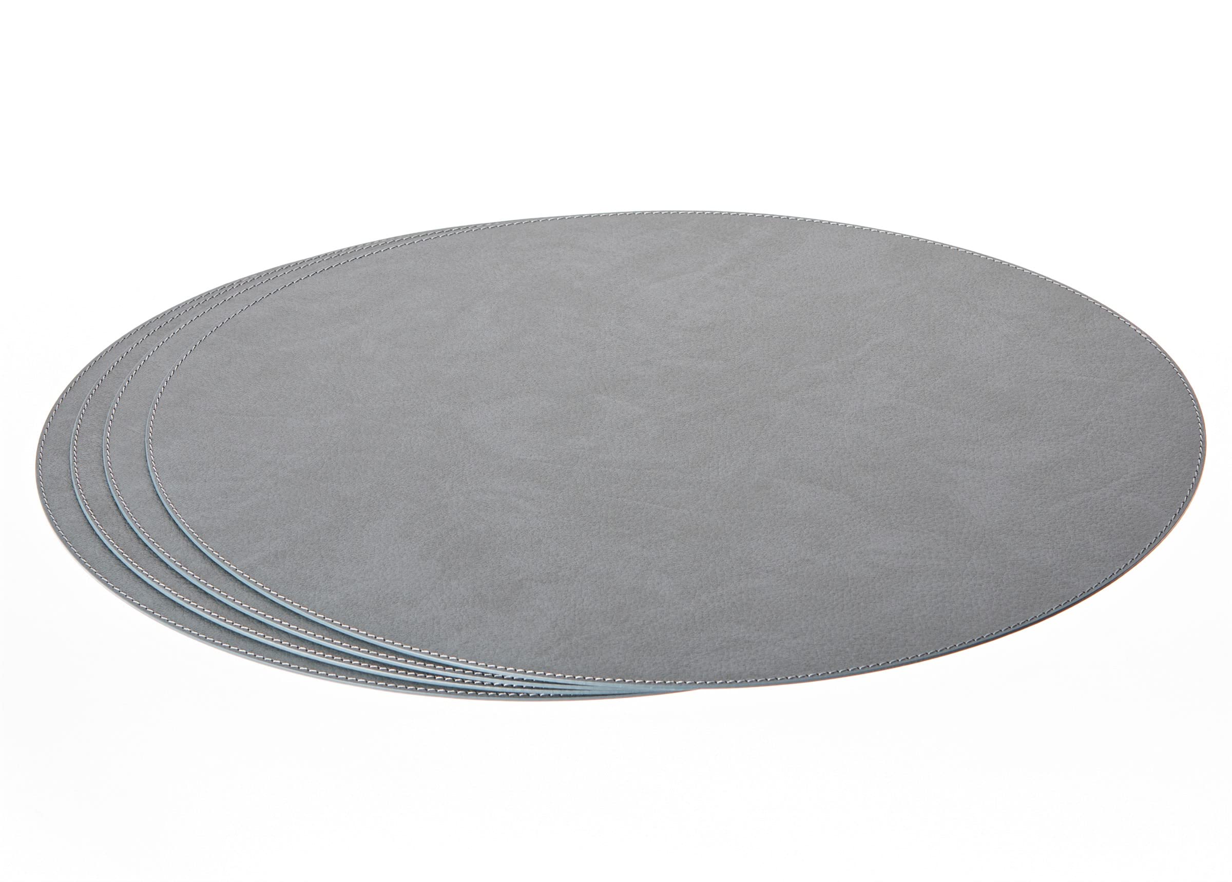 Nikalaz Manteles individuales ovalados de piel reciclada, 4 unidades, 45,7 x 33 cm (gris sucio)