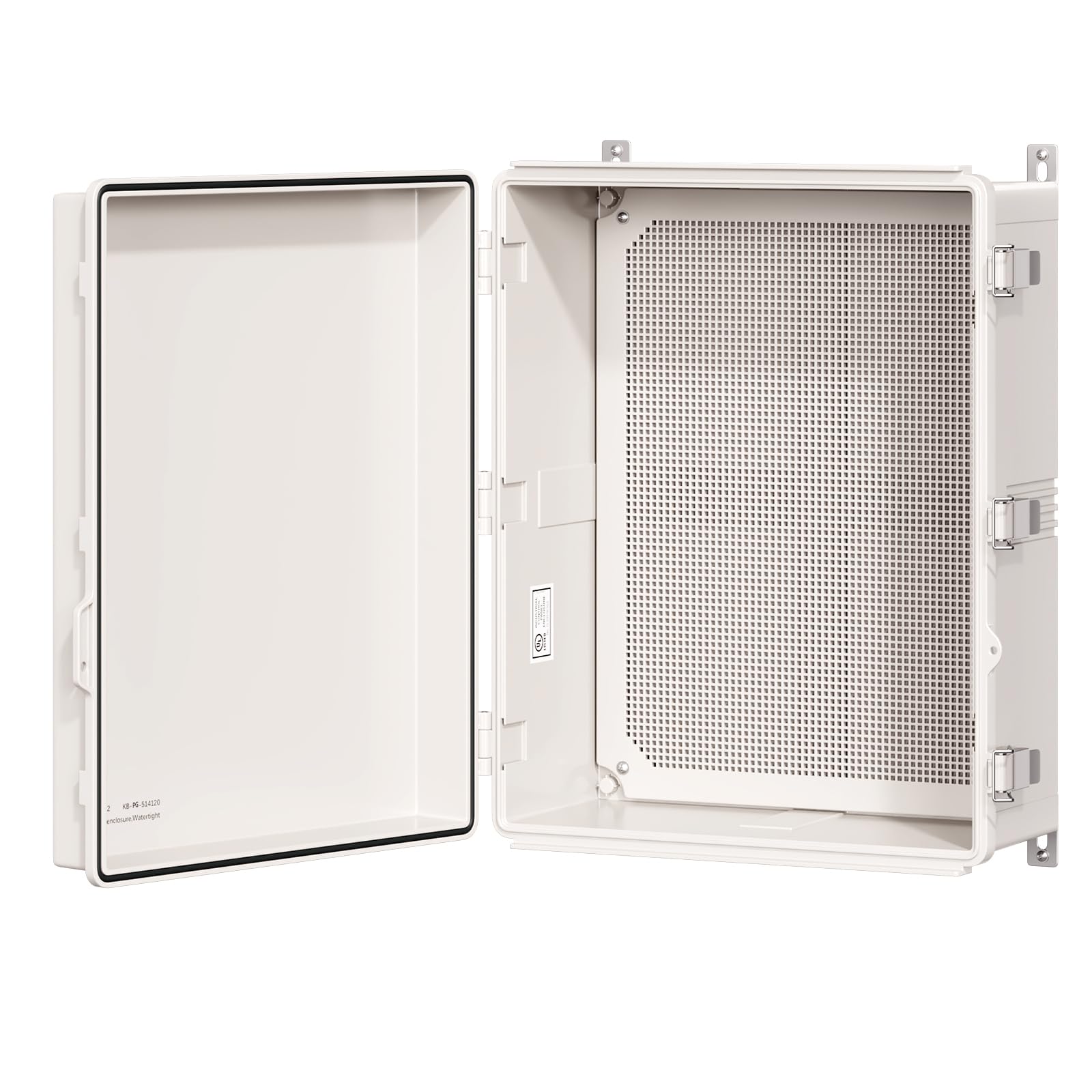 Scatola di giunzione certificata UL, NEMA 6, resistente alle intemperie, 94V-0, ignifuga, contenitore elettrico in plastica per progetti industriali, include piastra di montaggio (copertura