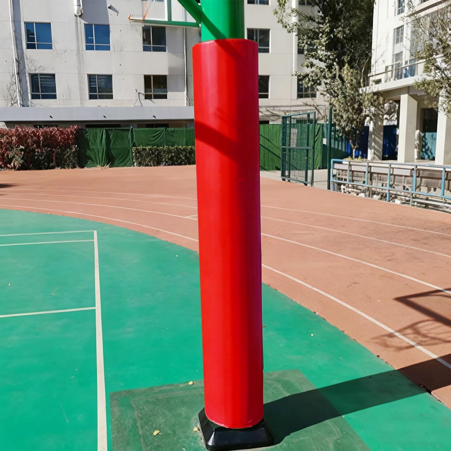 VUIKLCty Basketball Hoop Post Pads – Round Outdoor Foam Pads, Suitable For Basements, Garages Or Playgrounds(Red,Dia 114mm)