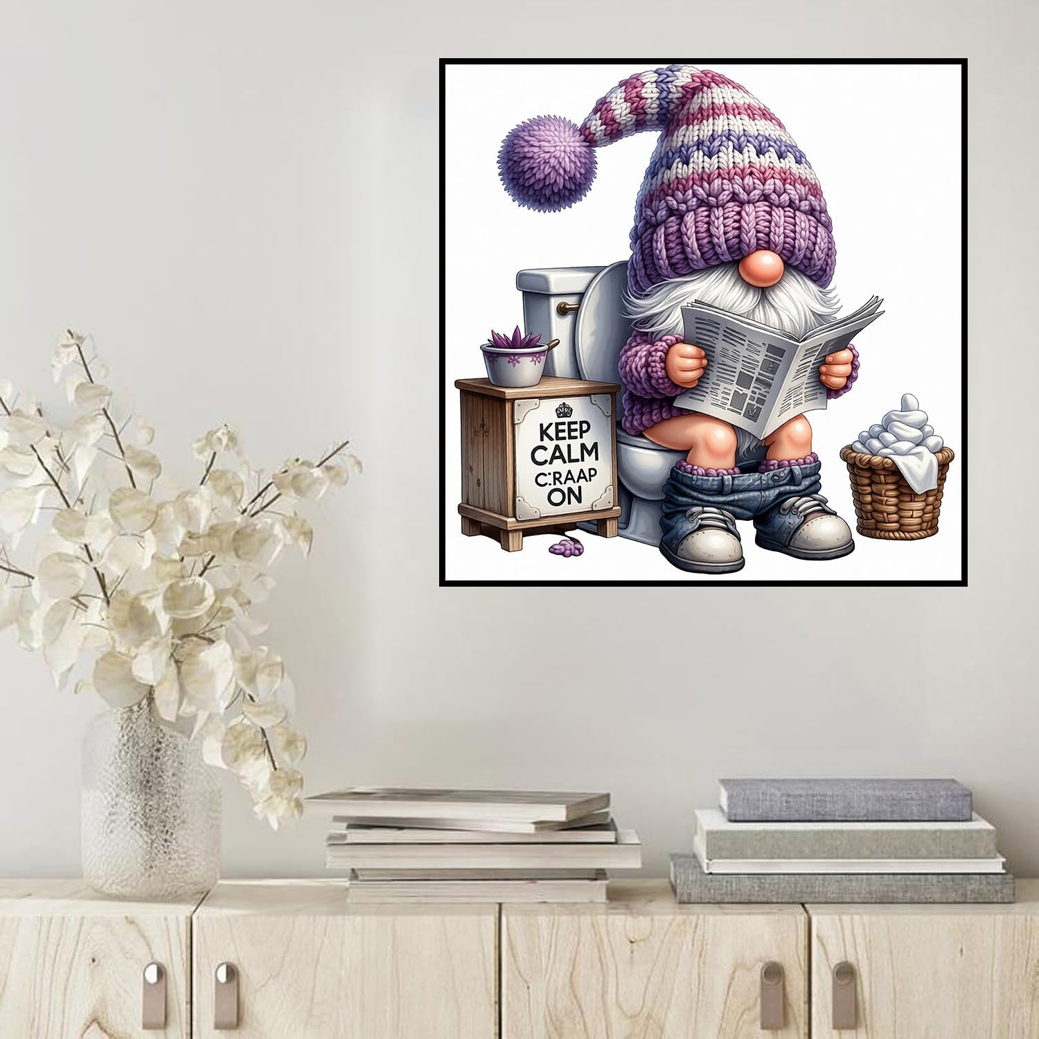 HHMATITS Gnome Diamond Art Kits for Adults, Diamond Painting Kit 12X12Inch image 4
