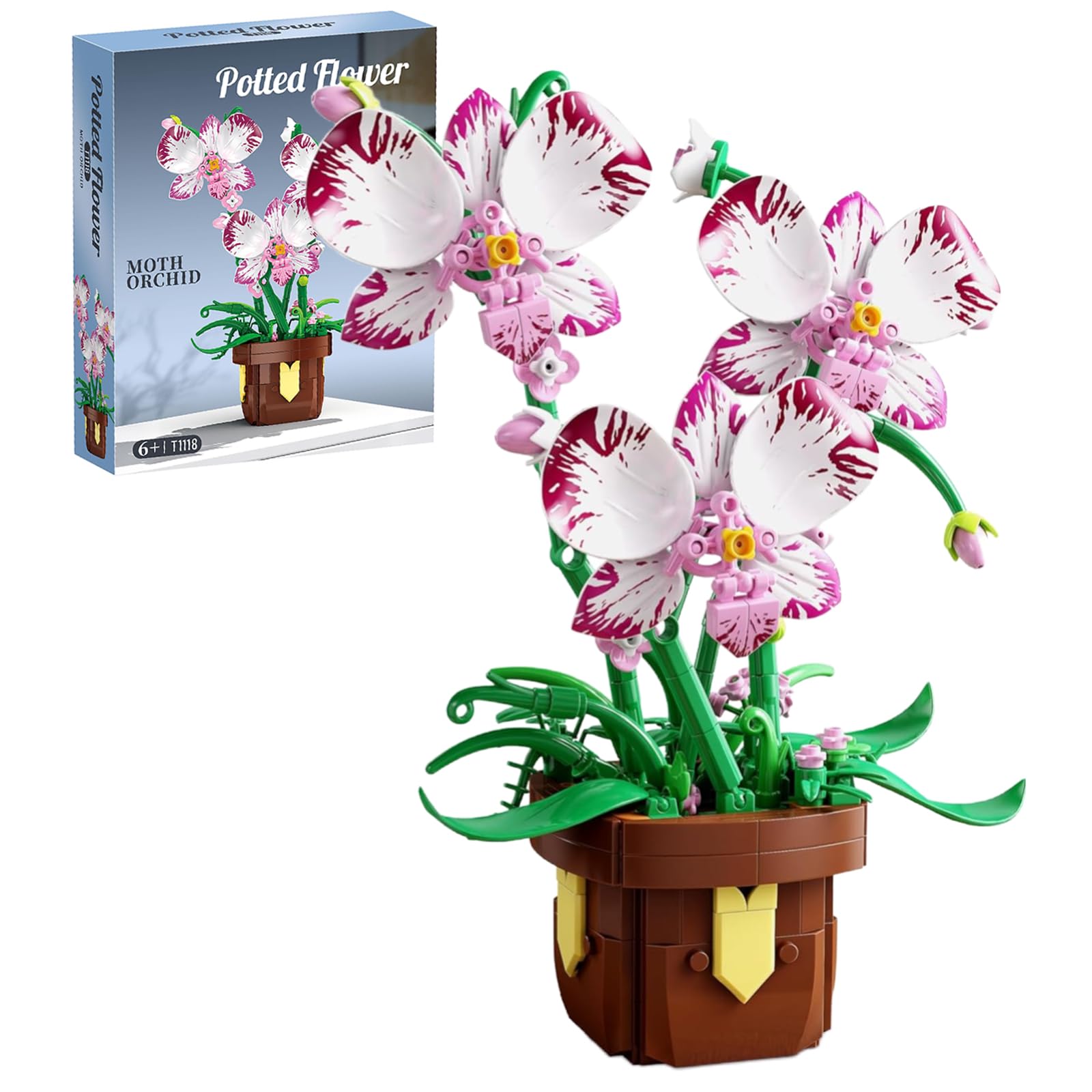 PHOEWON Botanicals Flowers Orchid Plant Building Set, 355 PCS