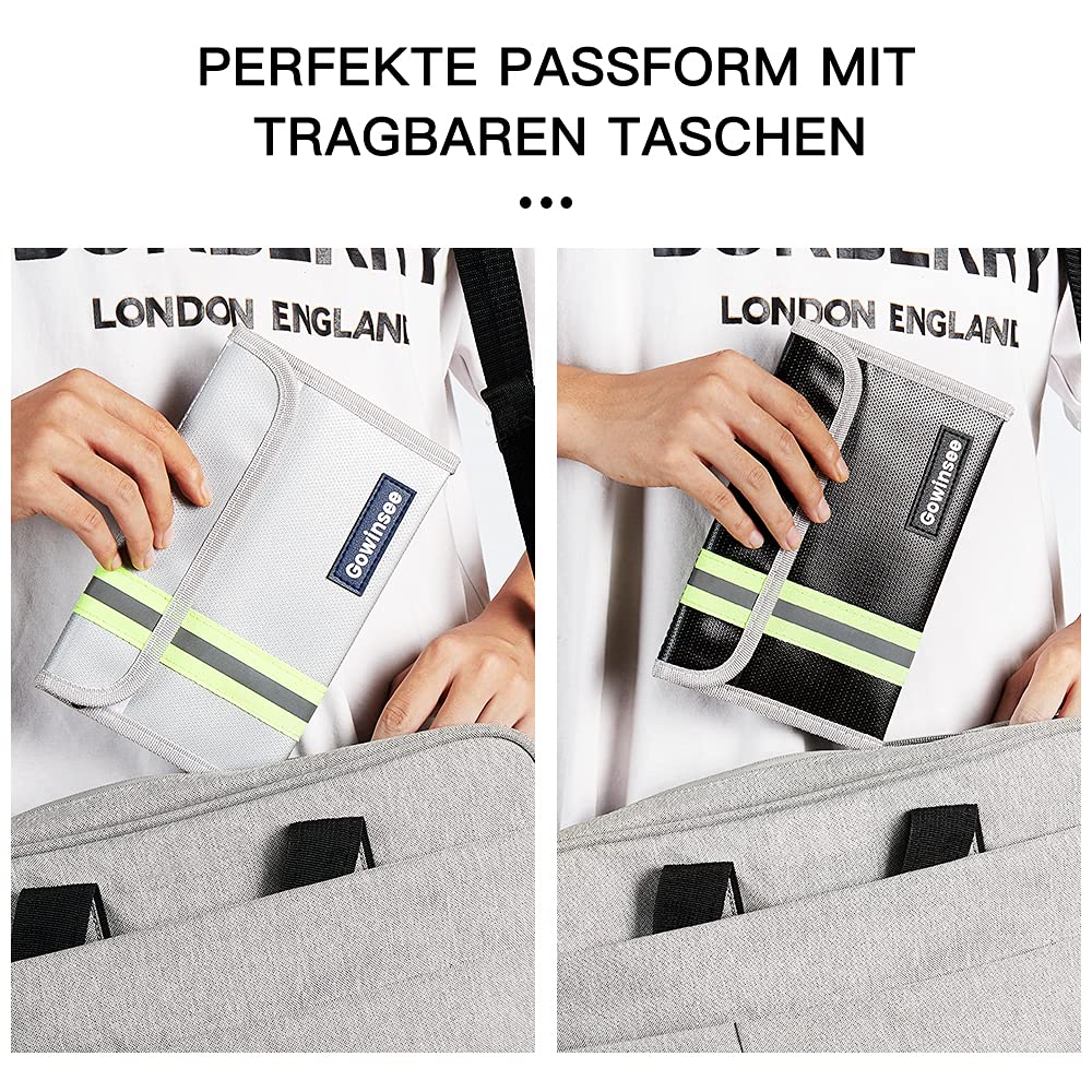 Lote de 2 bolsas ignífugas – Monedero pequeño y cartera (12,7 x 20,3 cm, 4500 °F) – Bolsa protectora impermeable para dinero líquido y objetos de valor