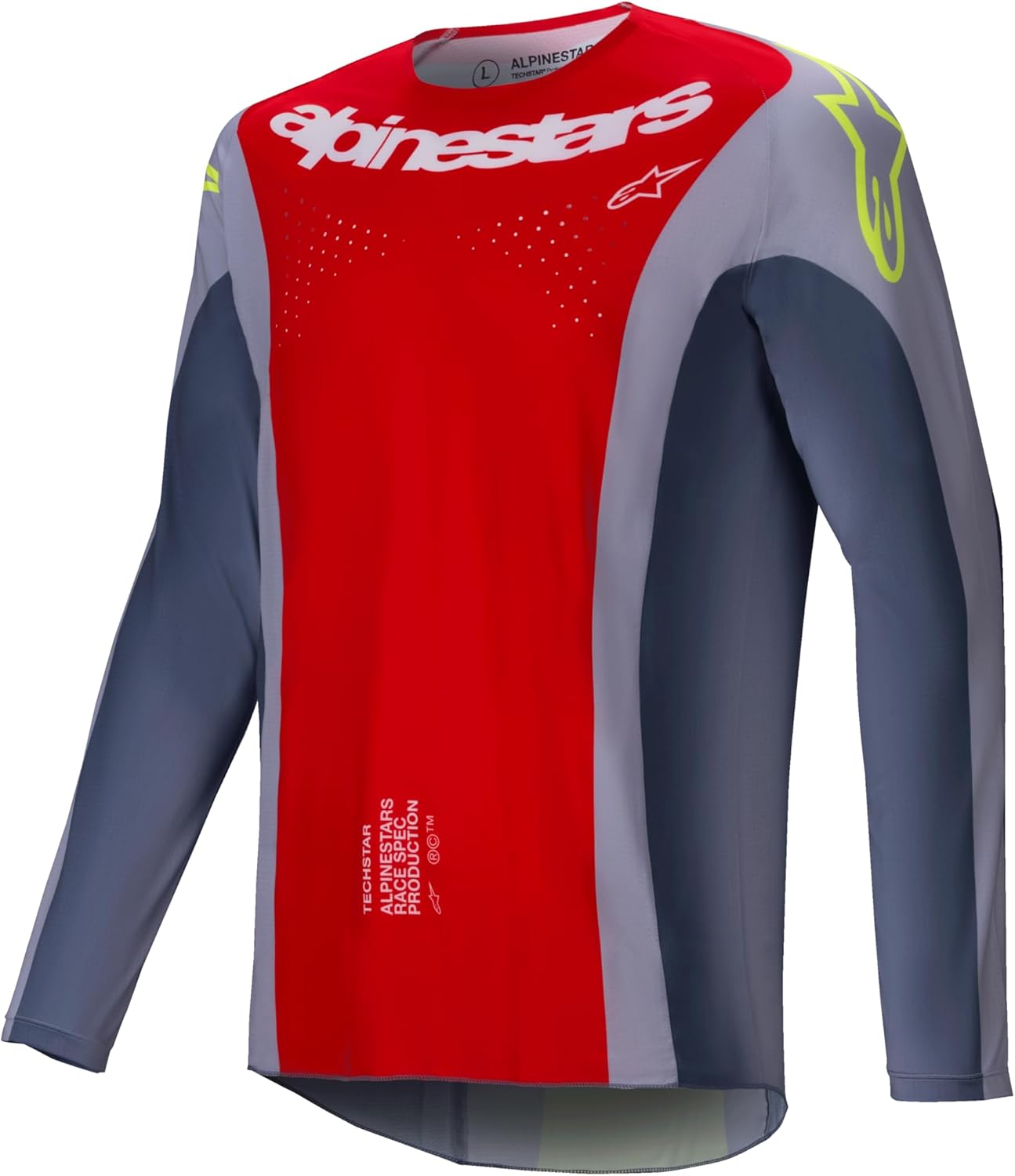 Alpinestars 2025 Techstar Melt Jersey, M, Yellow Fluo/Blue
