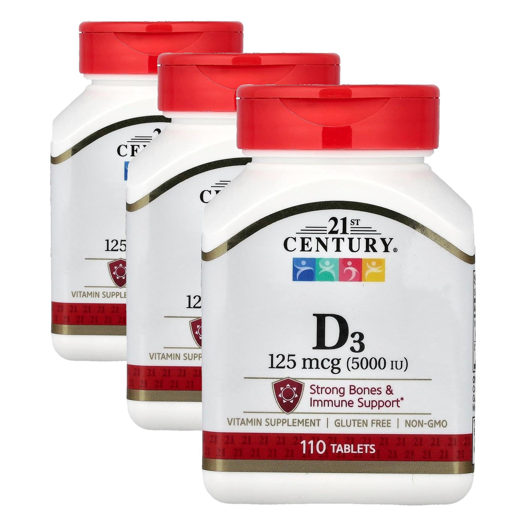 21st Century D 5000 IU Tablets, 110 Count (Pack of 3)