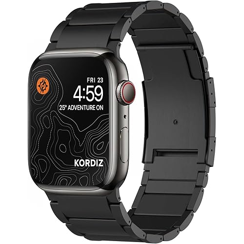 Titanium Watch Band T01 (Max) - Fits Apple Watch series 10 9 8 SE SE2 (46/45/44mm) - Adjustable Titanium Apple Watch Band with Secure Clasp - Replacement Wristbands for iWatch