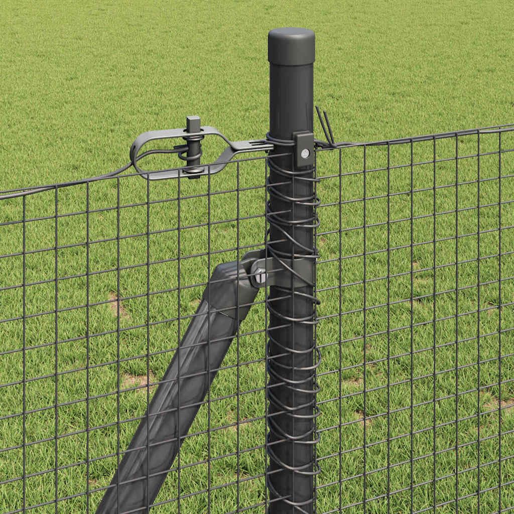 Lot de poteaux de clôture en acier résistant aux intempéries - Gris - 100 x 0,8 m - Surface revêtue par pulvérisation pour une protection durable - Construction robuste pour jardin et terrasse