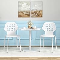 Vista 2 de GOFLAME Juego de 4 sillas de comedor, sillas de cocina sin brazos con respaldo hueco y patas de metal, sillas de cena modernas, sillas laterales