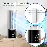 Portable Air Conditioners, Evaporative Swamp Cooler, Cooling Tower Fan with Mist Humidifier, 3 Speeds, Oscillating, Timer, Remote for Bedroom, Office, Dorm - Portable AC Standing Fan (Glacier White)