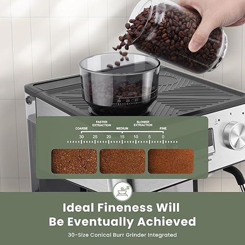 Miniatura 2 de (2026 Upgrade) Gevi 20 Bar Espresso Machine with Grinder & Milk Frother, Professional Coffee Maker for Home, Cappuccino & Latte, Removable Water