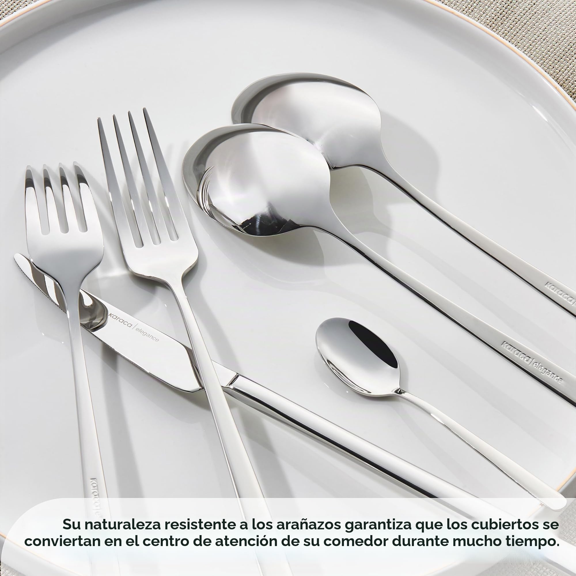 Karaca Boreas - Juego de cubiertos de acero inoxidable 18/10, 84 piezas, para 12 personas, modernos cuchillos, tenedores y cucharas, juego de cubertería inoxidable, apto para lavavajillas, para comida