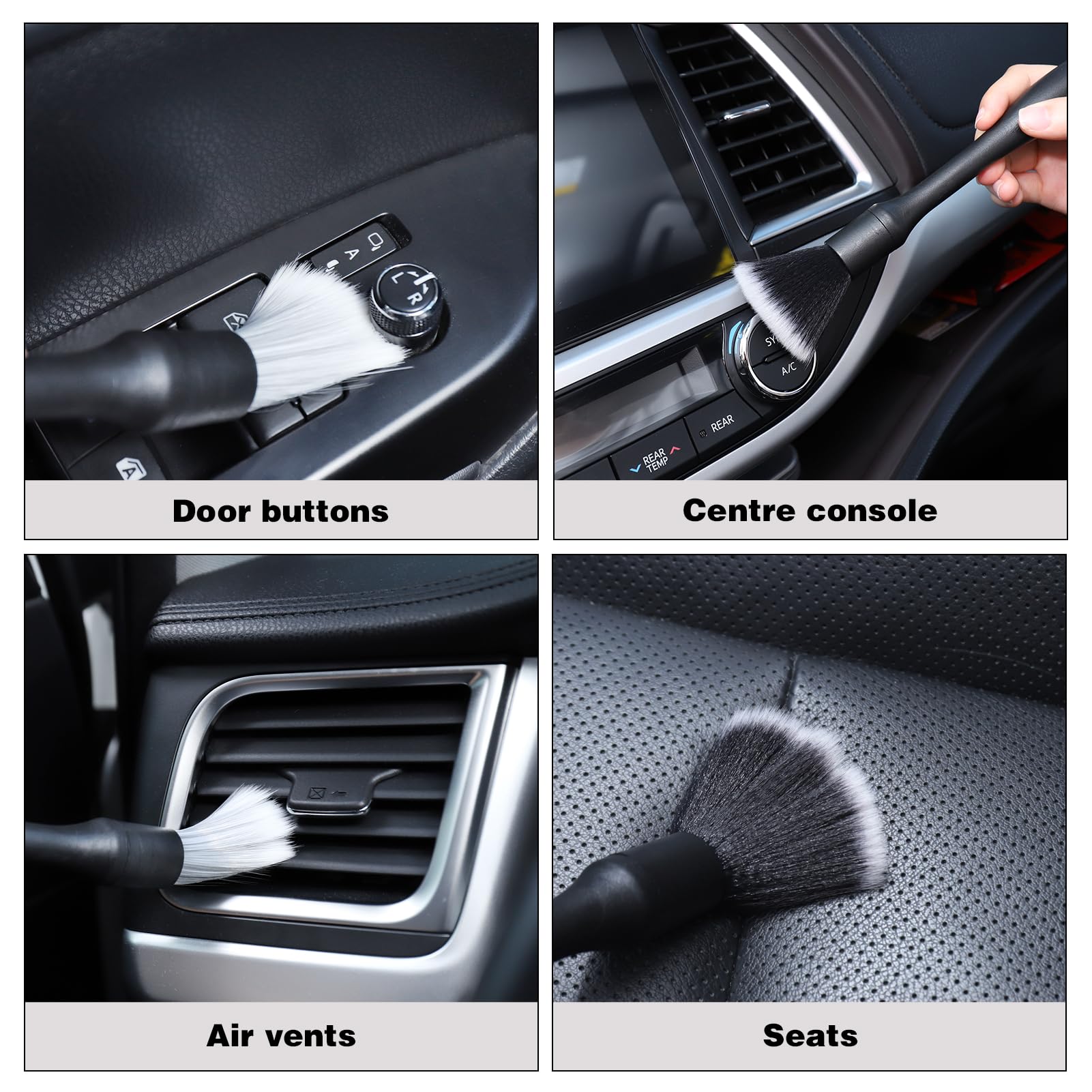 Kit De 5 Brosses De Nettoyage Auto - Nettoyage Intérieur Voiture - Brosses Détailing Douces Pour Tableau De Bord, Grilles Et Sièges