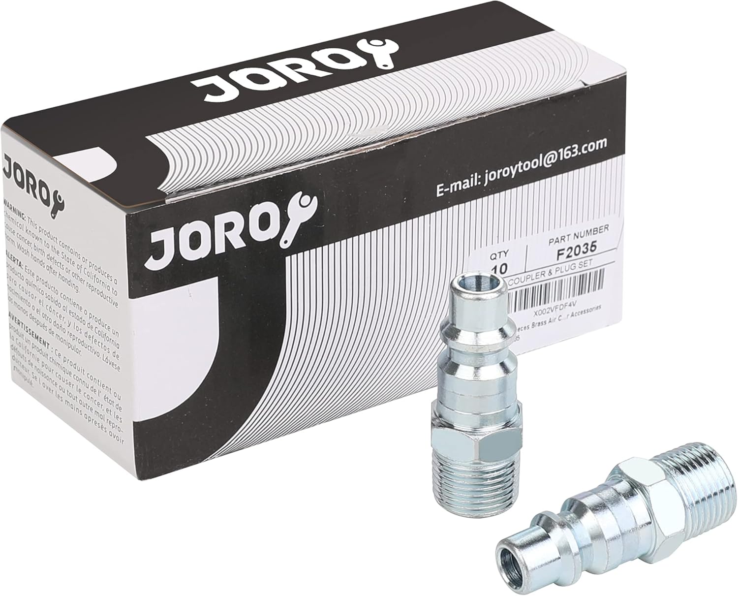 3/8 Air Compressor Accessories Fittings, Industrial M-Type Plug, 3/8 Inch High Flow Size, 3/8 Inch Male Threads Size, Steel Material, 300PSI, 10 Pieces Quick Connect Air Fittings
