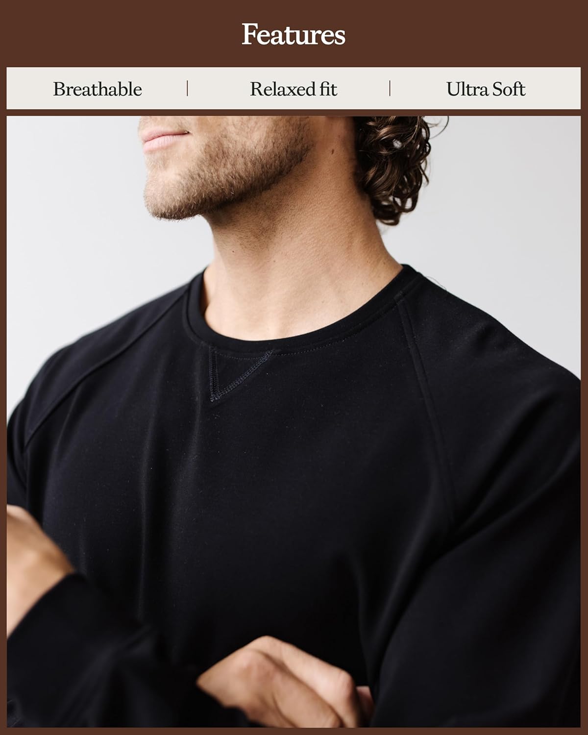 Cozy Earth Men’s Pullover Crew Neck Sweatshirt - Lightweight Viscose from Bamboo Blend - Image 4
