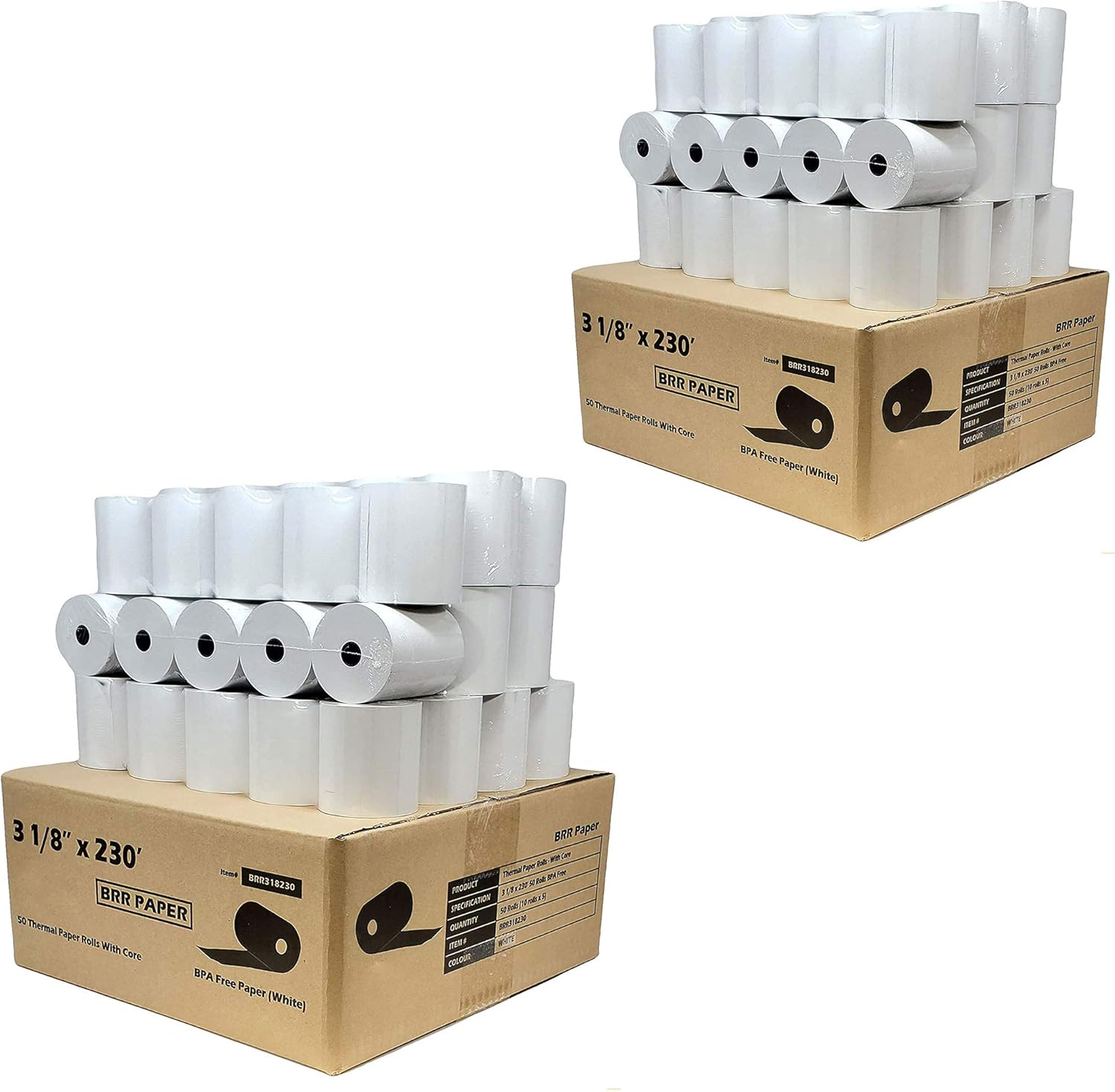 (55 GSM Solid Tube Core) DropShip 3 1 8 x 230 thermal paper (100 Rolls - 2 Cases) bpa free - citizen thermal printer paper ct-s801 - BuyRegisterRolls