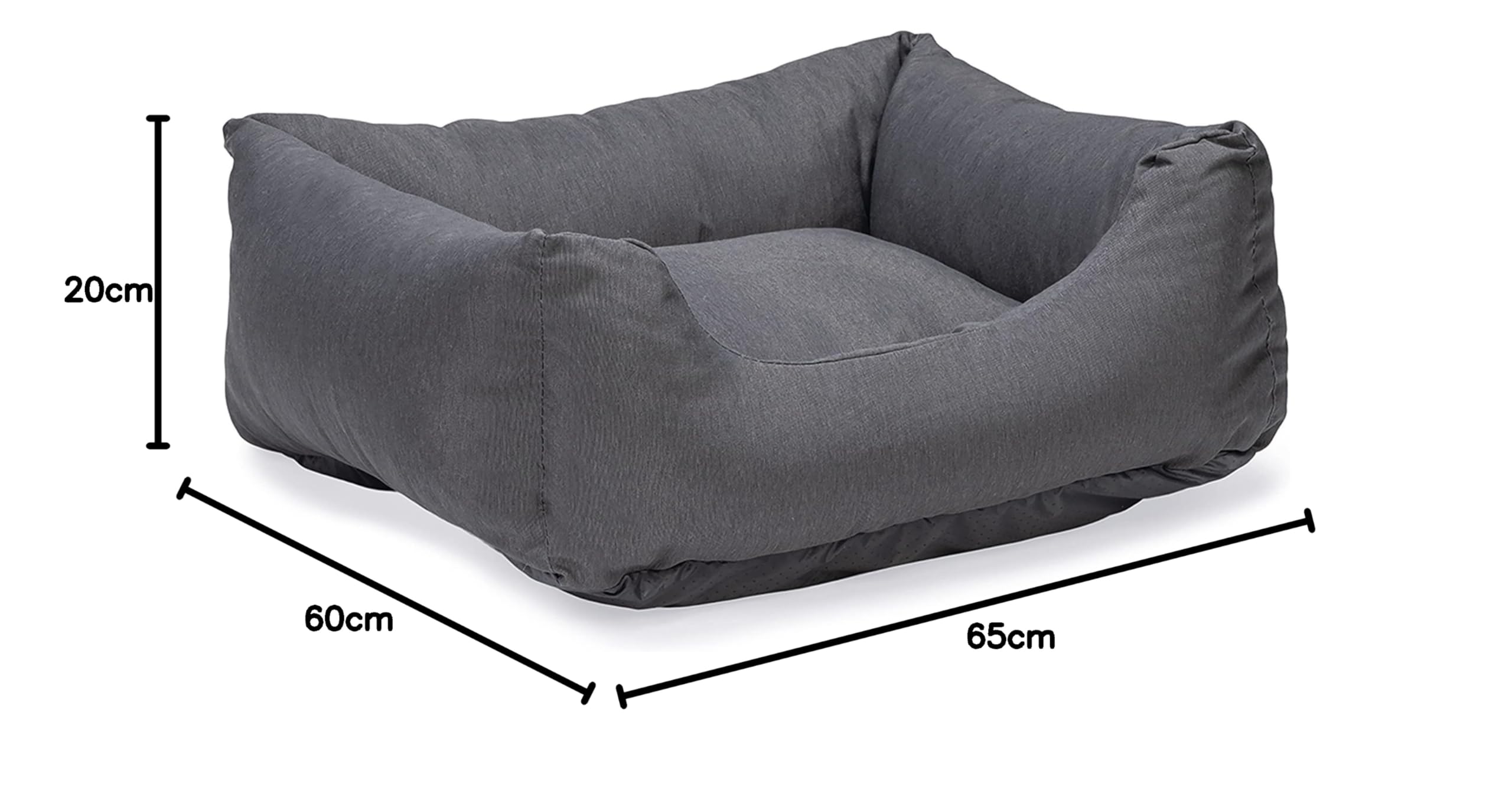 Karlie Charly - Cama para Perros, Color Gris Oscuro, 60 x 60 x 20 cm