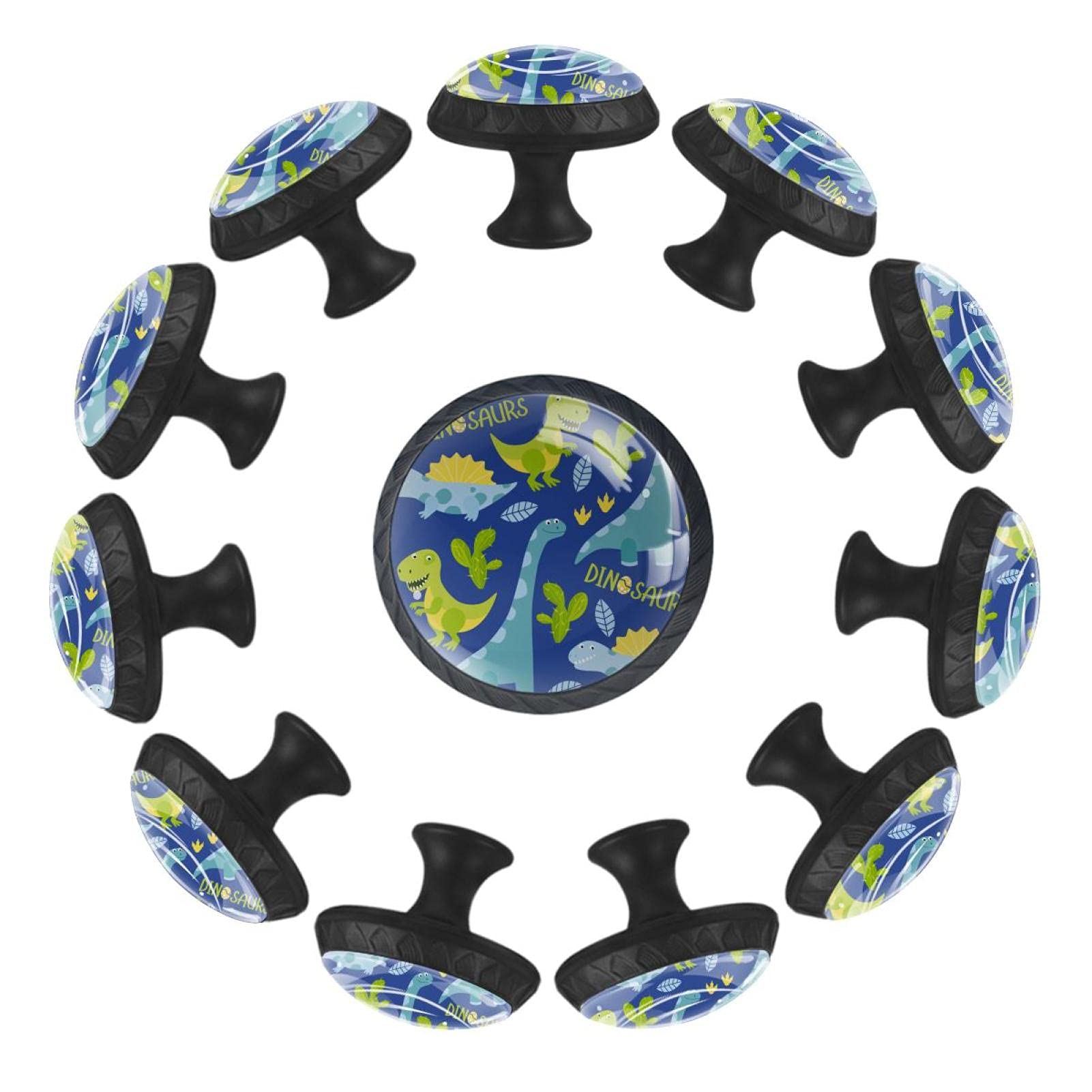 Boutons de tiroir dinosaures et œufs 35mm (lot de 12) pour commode enfant
