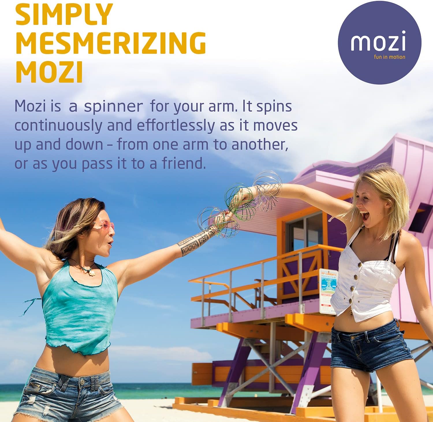 Mozi Geometric Magic Flow Bracelet - Easy to Use - 3D Bracelet Spiral Toy, Spinning Bracelet Spiral for Children and Adults (Iridescent)
