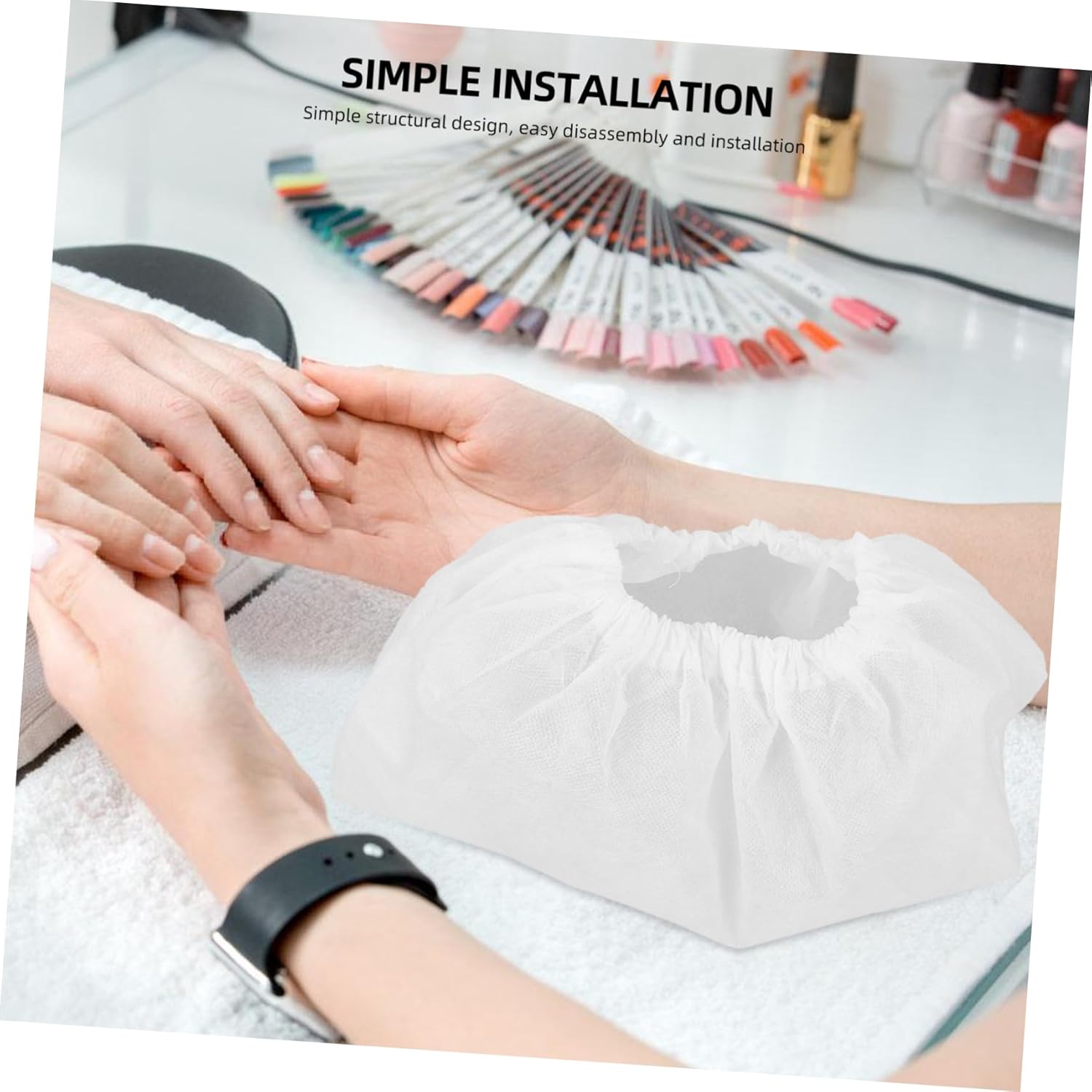 minkissy 50pcs Nail Dust Collector Bags Non-woven Nail Vacuum Cleaner Bags Compatible Collectors for Professional Salons and Home Use