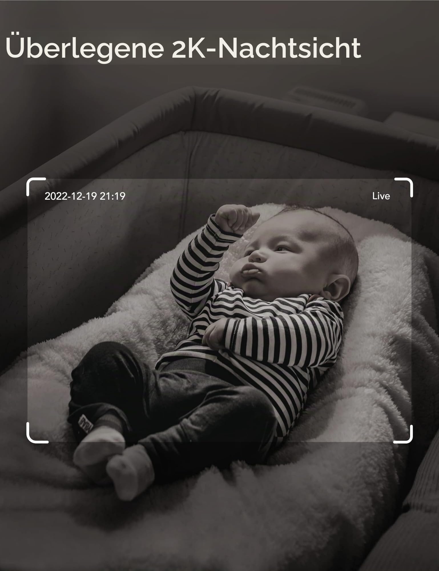 nooie 5G Babyphone mit Kamera und SD-Karte, 2K Babyphone WLAN Haustierkamera, kabellose 360-Grad IP-Kamera, Bewegungsverfolgung, Super IR Nachtsicht, Zwei-Wege-Audio, funktioniert mit Alexa