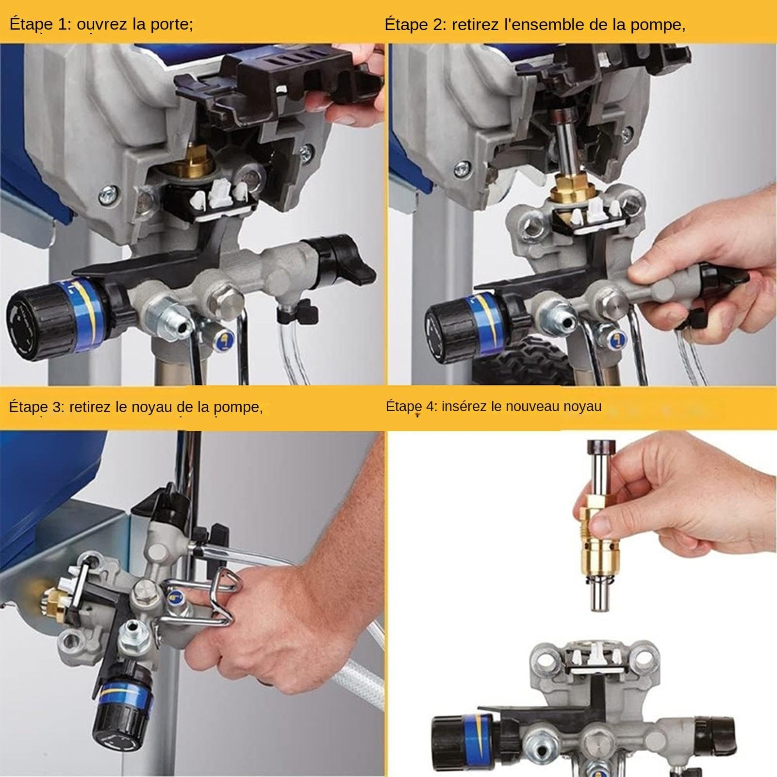 Reparaturpumpe für Lackiergeräte – Motorisierte Lackierpumpe | Ersatz | Sprühpumpe, Industriewerkzeug aus legiertem Stahl, Farbpumpe, Industriewerkzeug aus legiertem Stahl, D-Teile