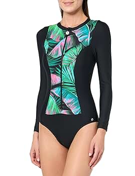 Next Women's Standard Long Sleeve Zip One Piece, Black at